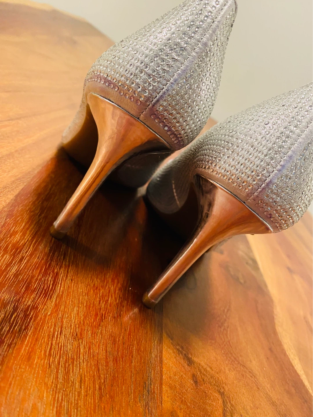 New (Unused) Jessica Simpson Silver Rhinestone Heels Size 8M - photo 3
