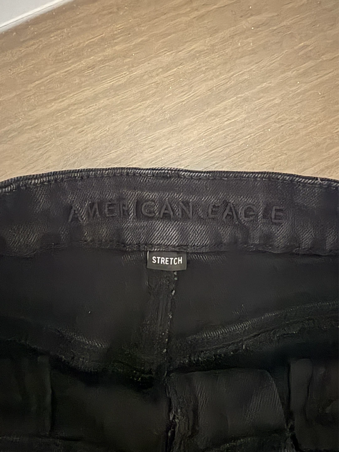 American Eagle Black Stretch Denim Cutoff Shorts - photo 3