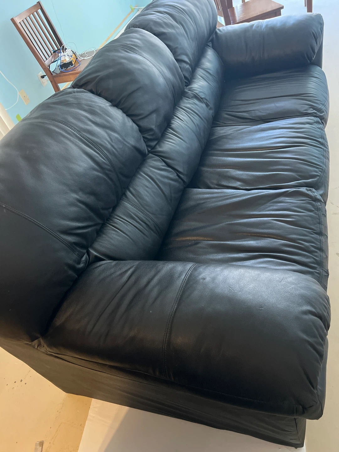 Black Leather Sofa - photo 3