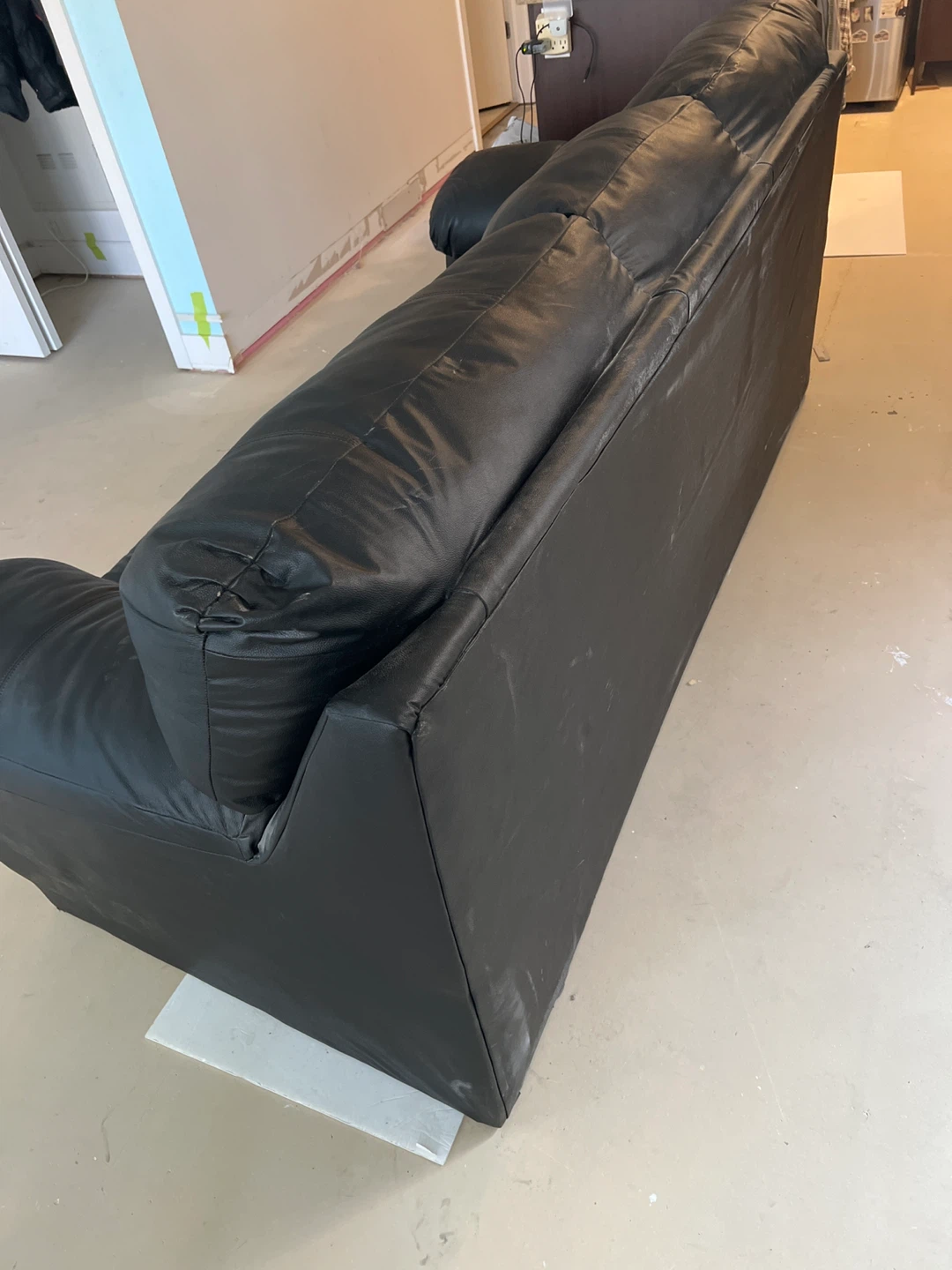 Black Leather Sofa - photo 2