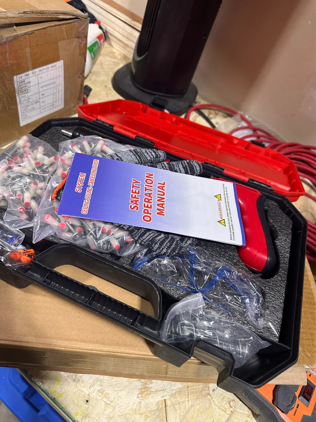 Ceiling Sound-Dampening Nail Gun System