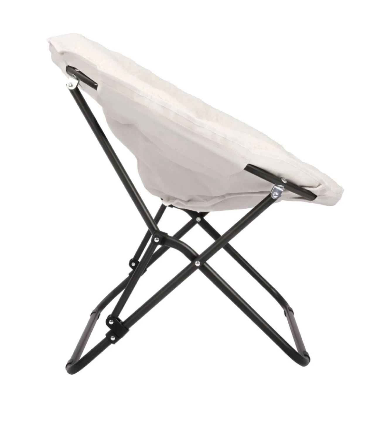 Set of 2 White Sherpa Saucer Chair - photo 4