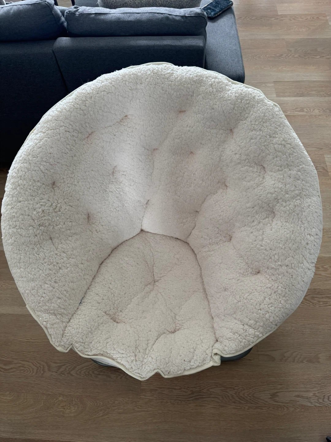 Set of 2 White Sherpa Saucer Chair
