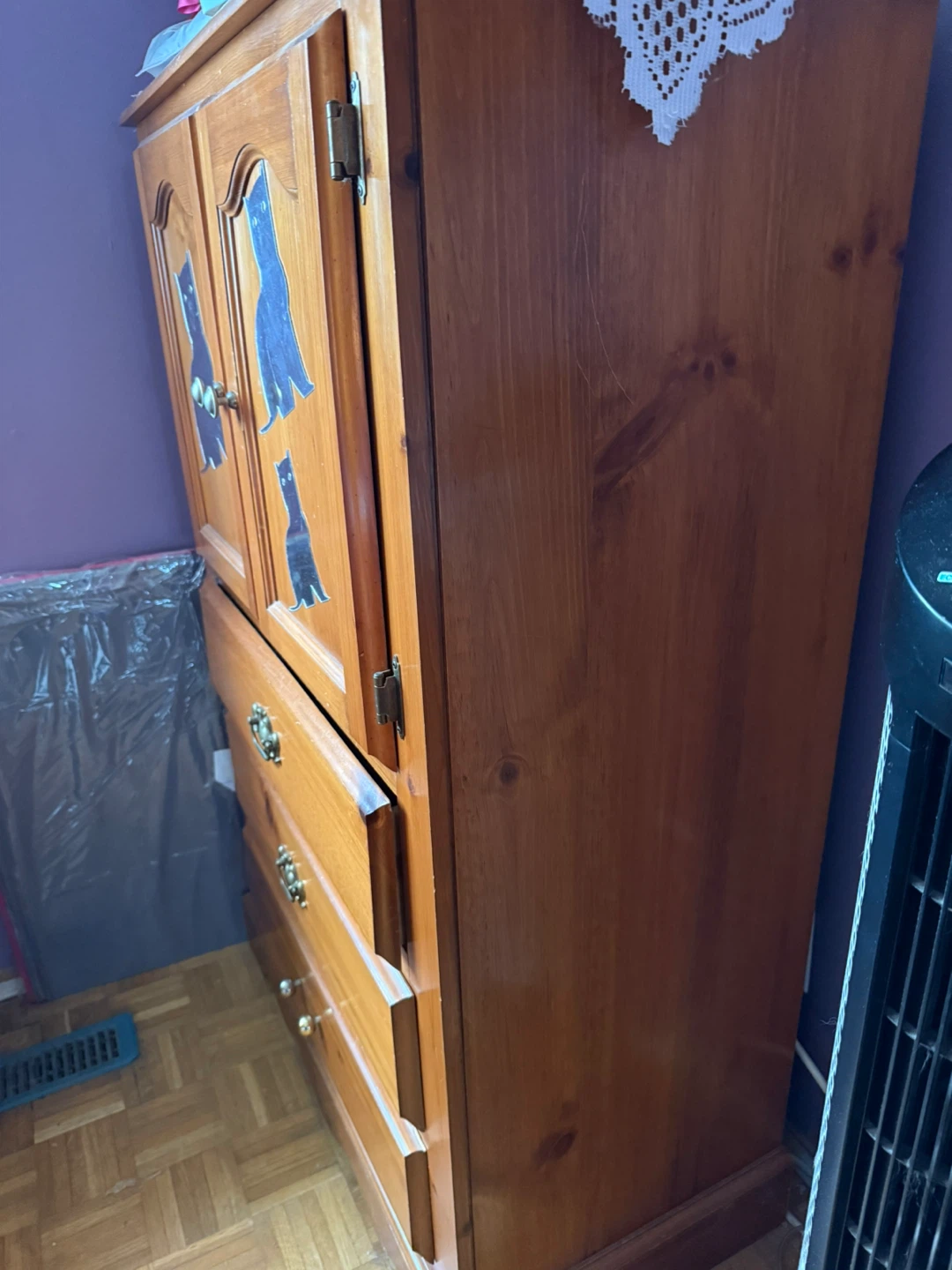 Wooden Dresser with Cat Decals - photo 2