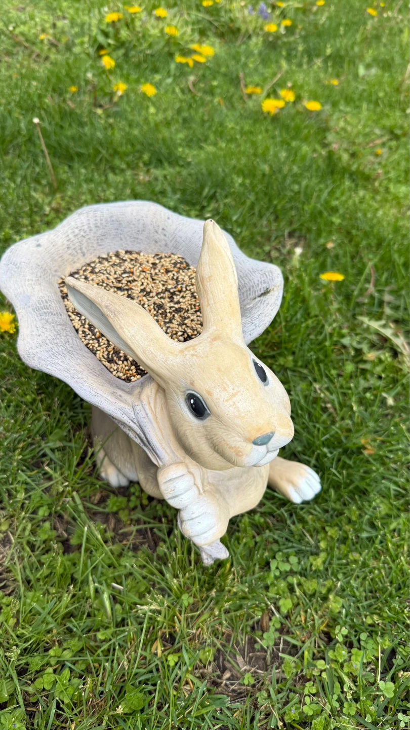 Rabbit Bird Feeder Garden Decor