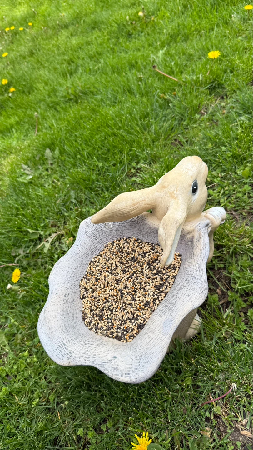 Rabbit Bird Feeder Garden Decor - photo 2