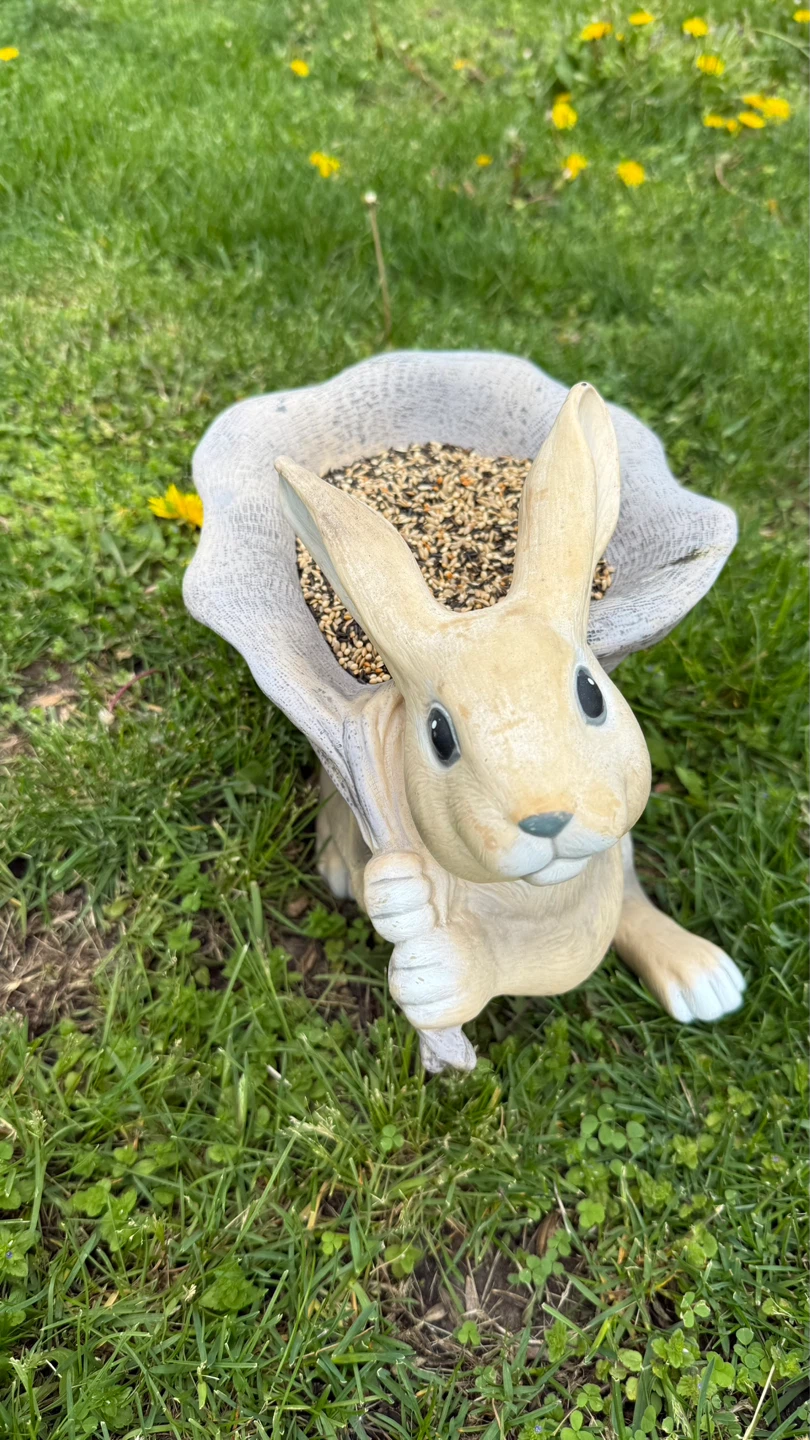 Rabbit Bird Feeder Garden Decor - photo 3