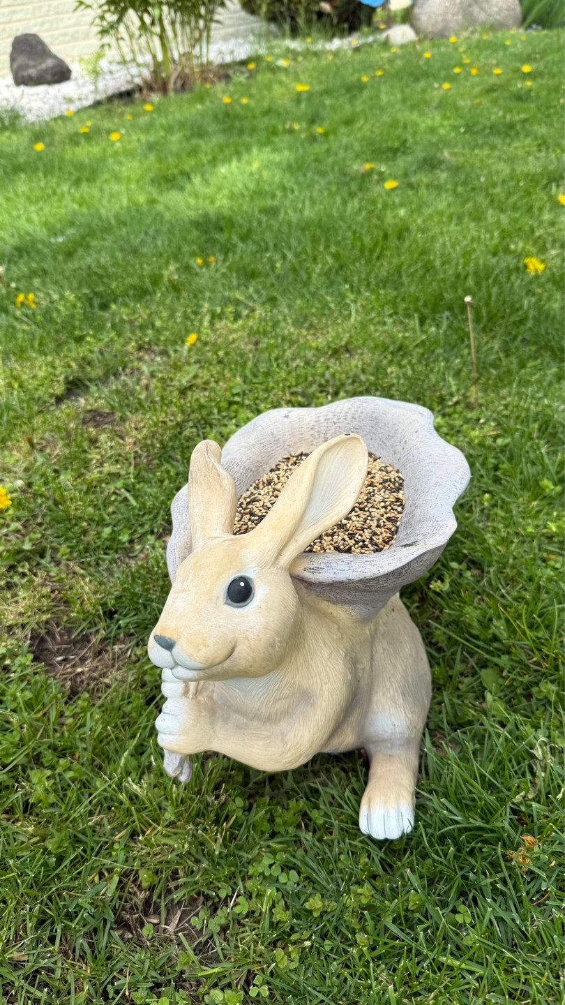 Rabbit Bird Feeder Garden Decor - photo 4