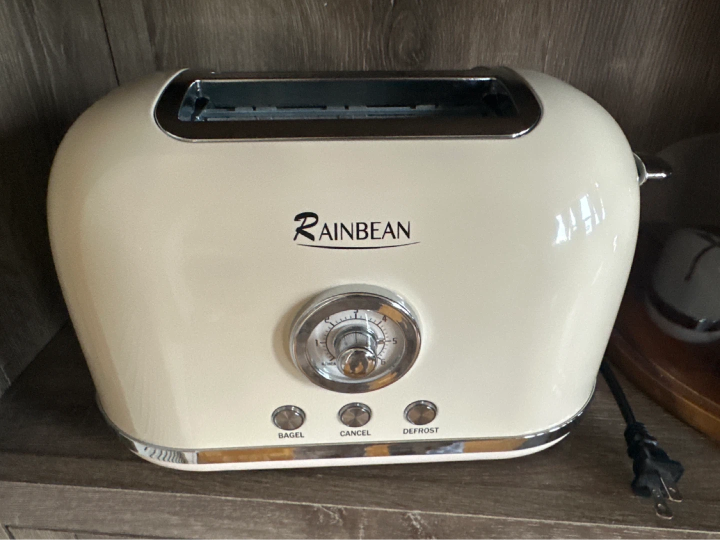 RAINBEAN Cream Retro Toaster