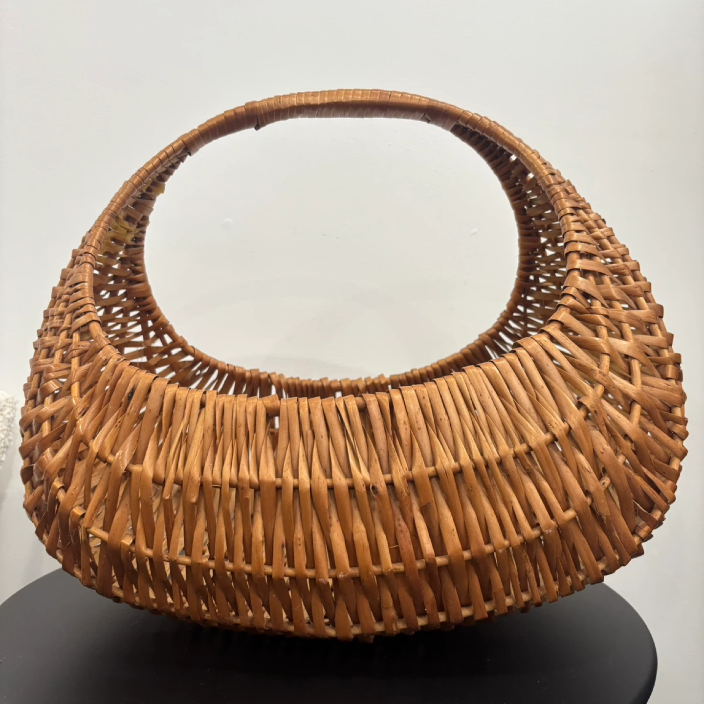 French Vintage Wicker Harvest Basket - photo 3