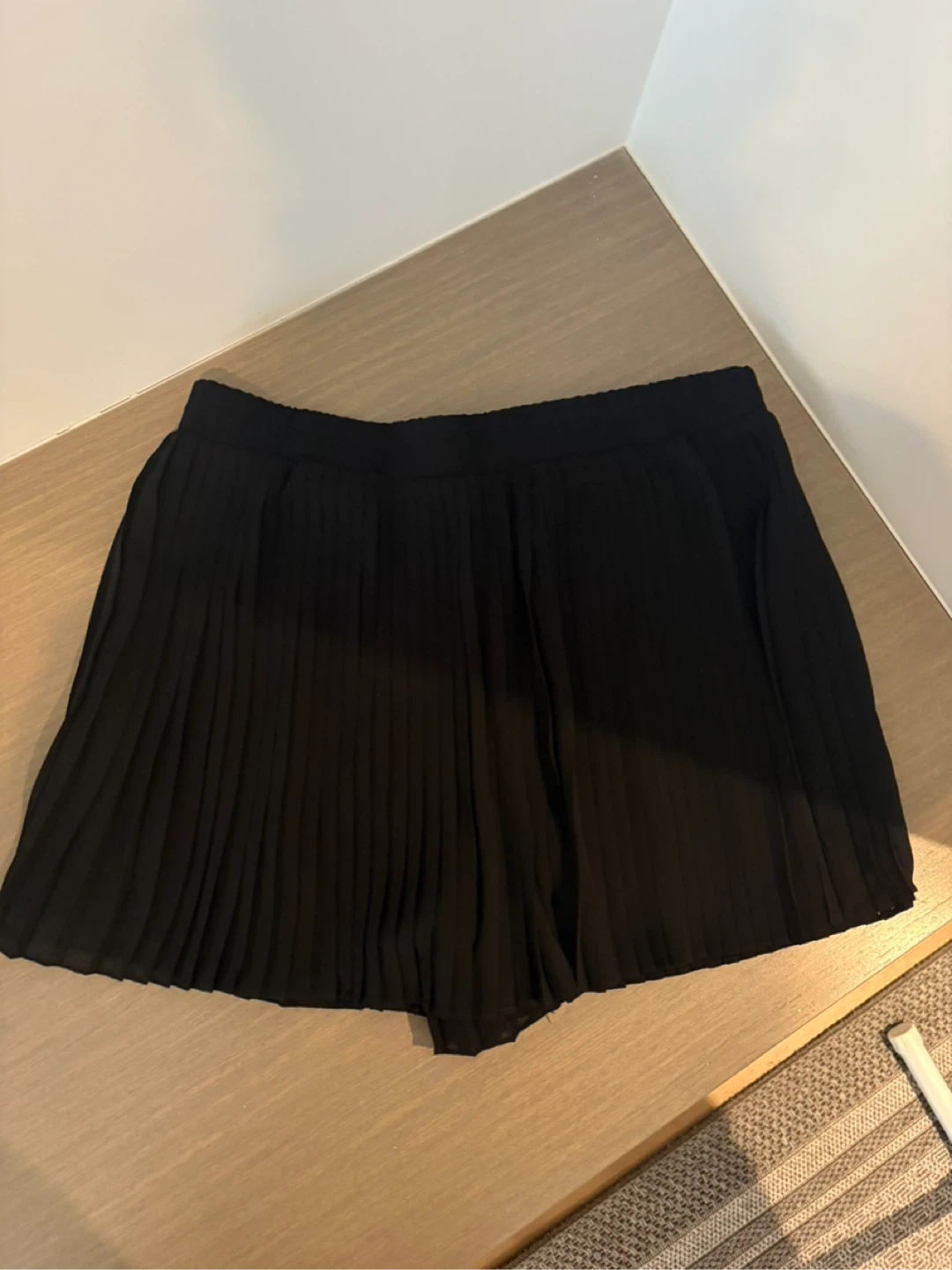 Black Pleated Skater Skirt