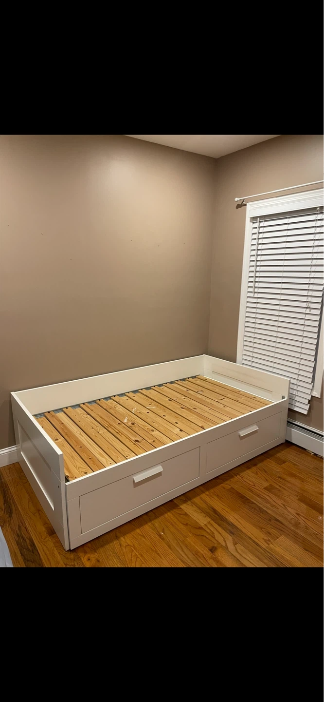 White Twin bed with Drawers