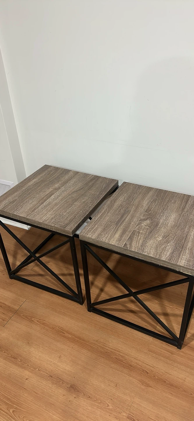 Set of 2 Wood Grain Side Tables - photo 5