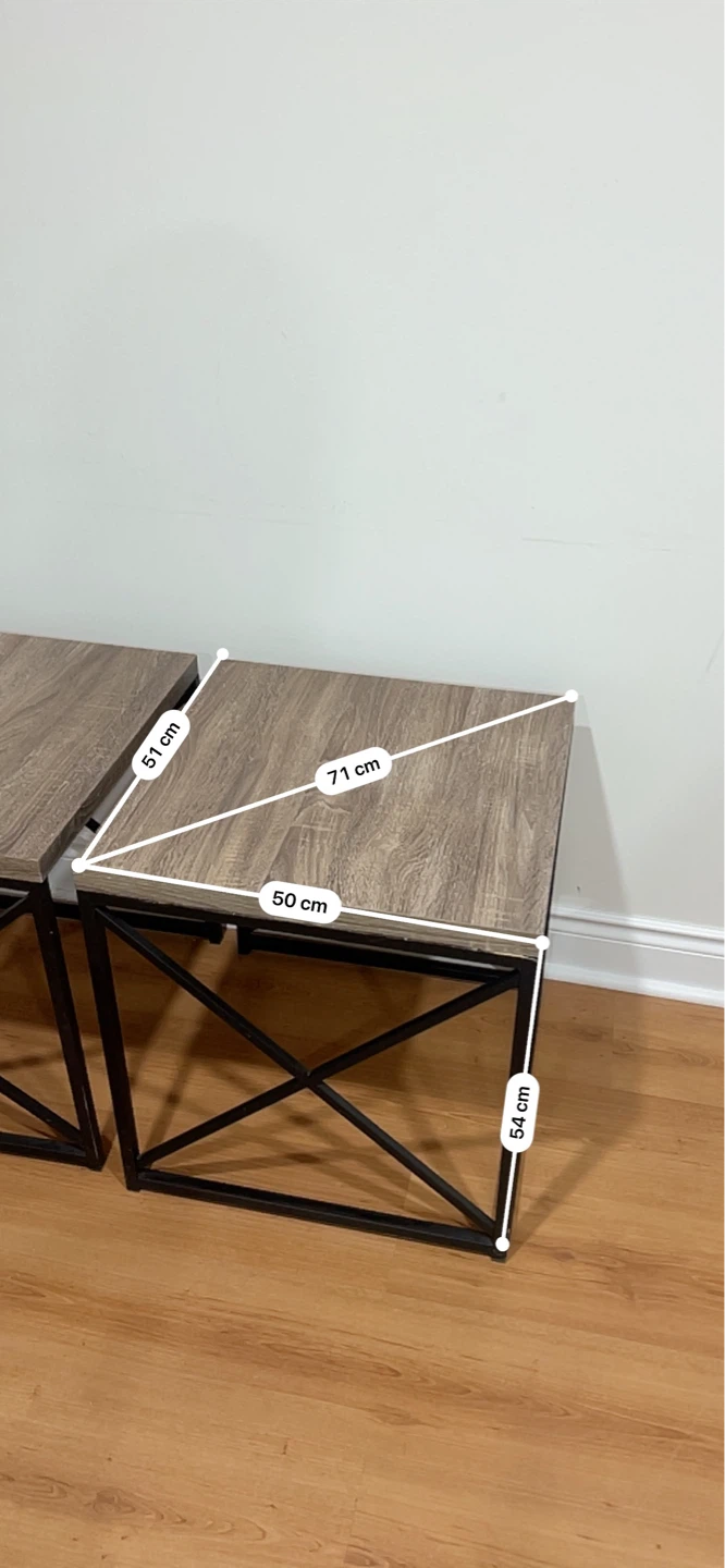 Set of 2 Wood Grain Side Tables - photo 2