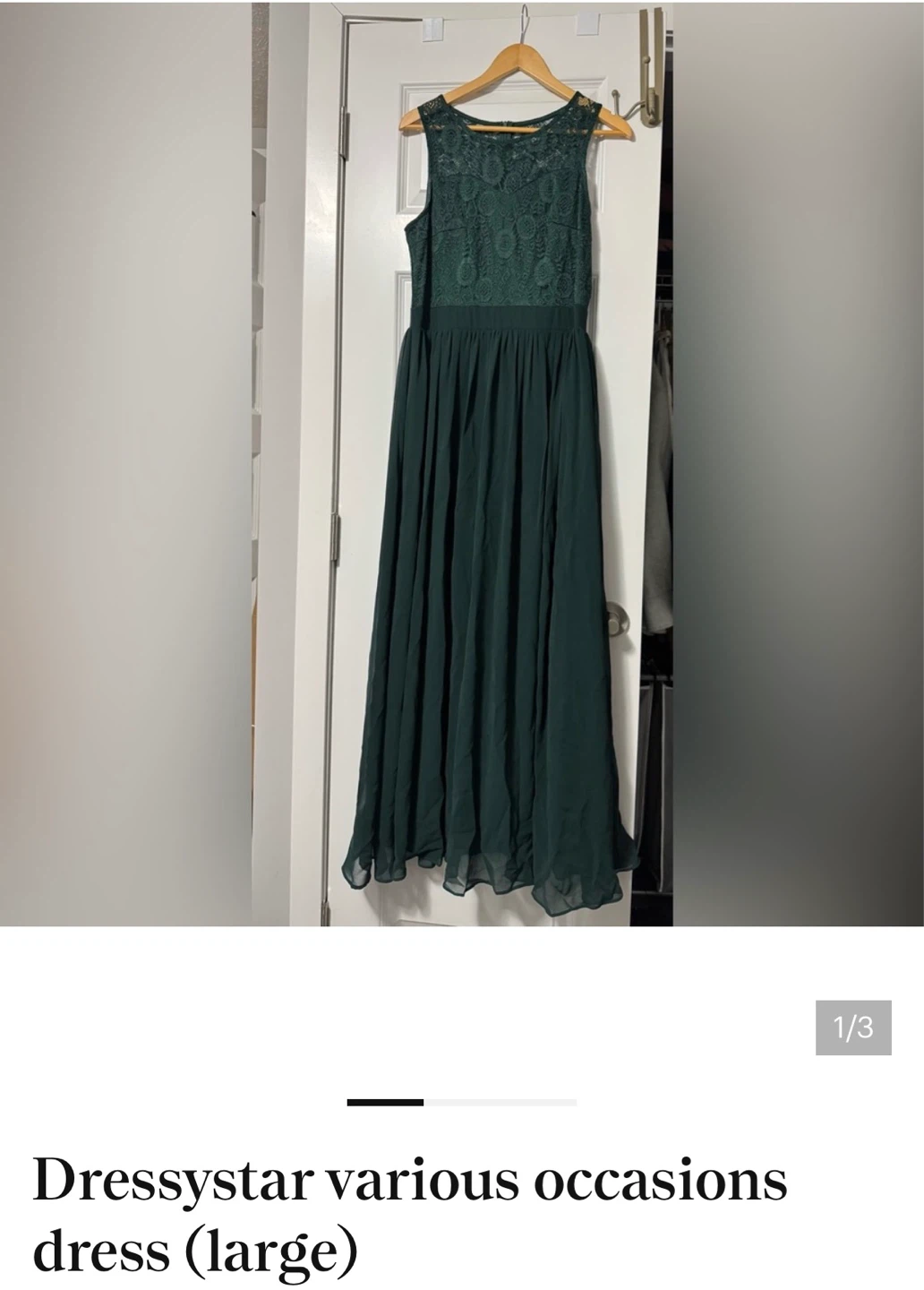 Prom/bridesmaid/Grad Dressystar Green Dress (Large)
