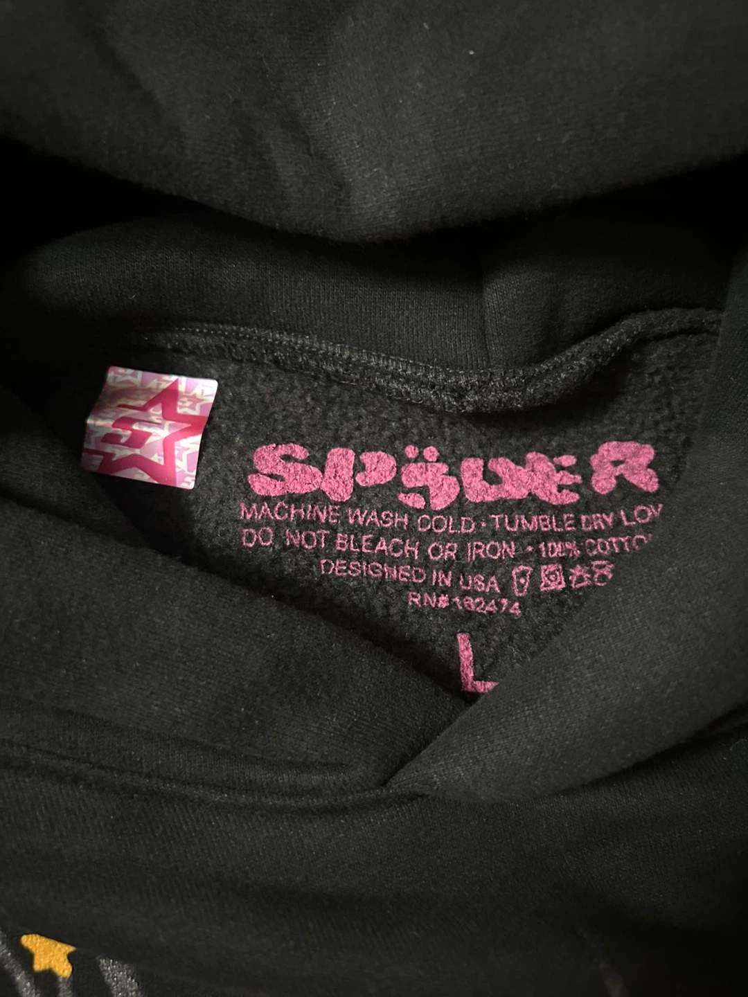 Sp5der p*nk Hoodie Black - photo 4