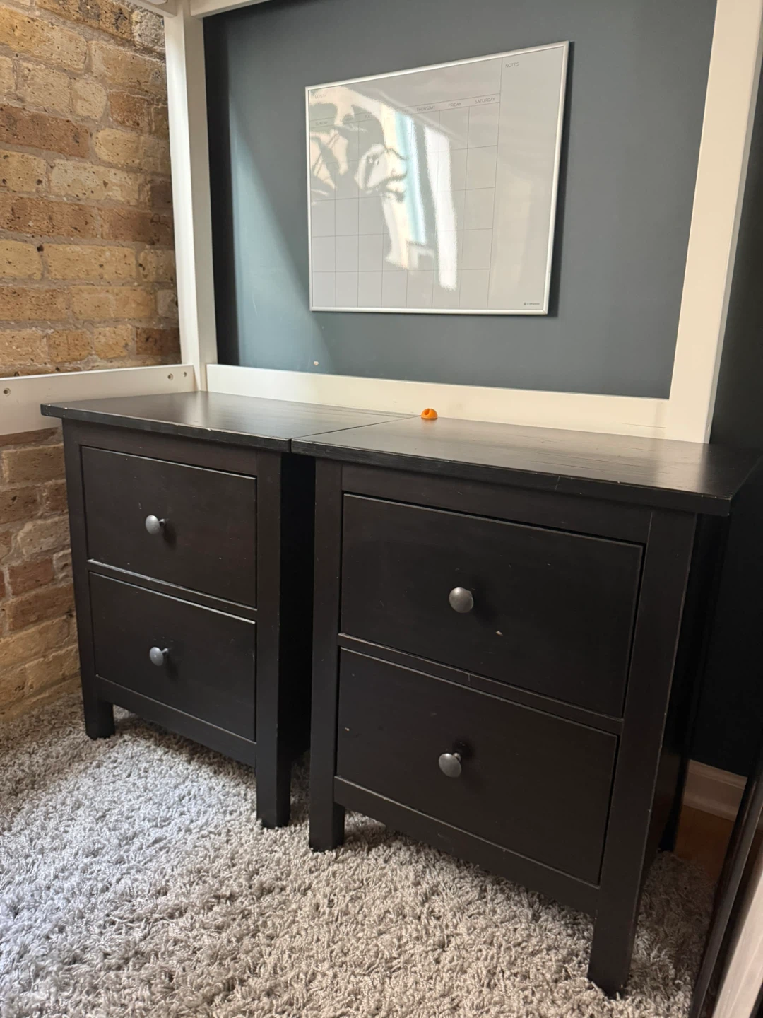 IKEA Black 2-Drawer Nightstand/Filing Cabinet (Set of 2)
