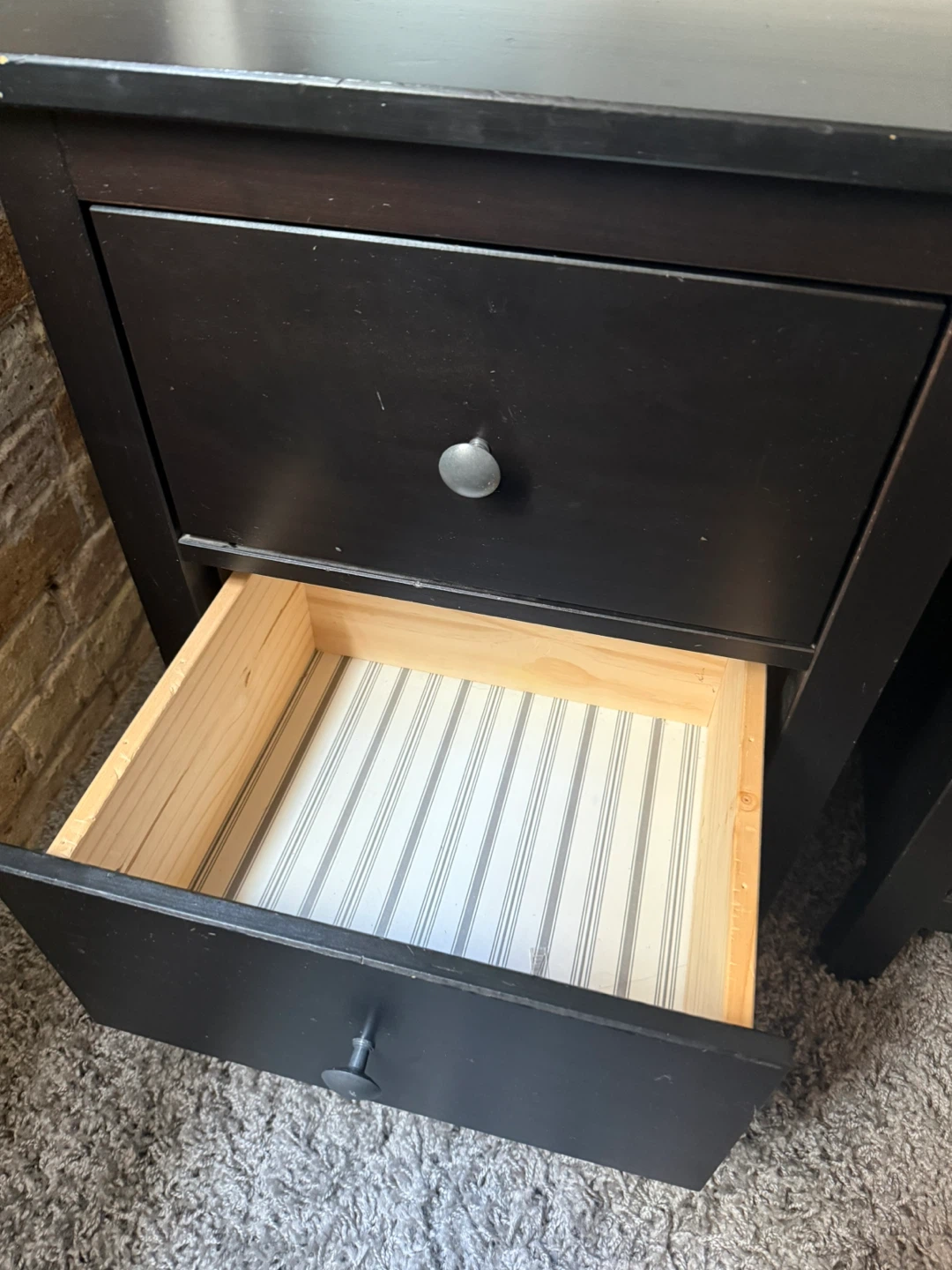 IKEA Black 2-Drawer Nightstand/Filing Cabinet (Set of 2) - photo 3