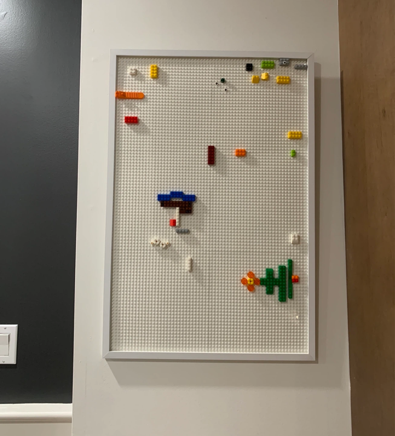 Huge 20x30 wall building brick/lego frame - ready to hang
