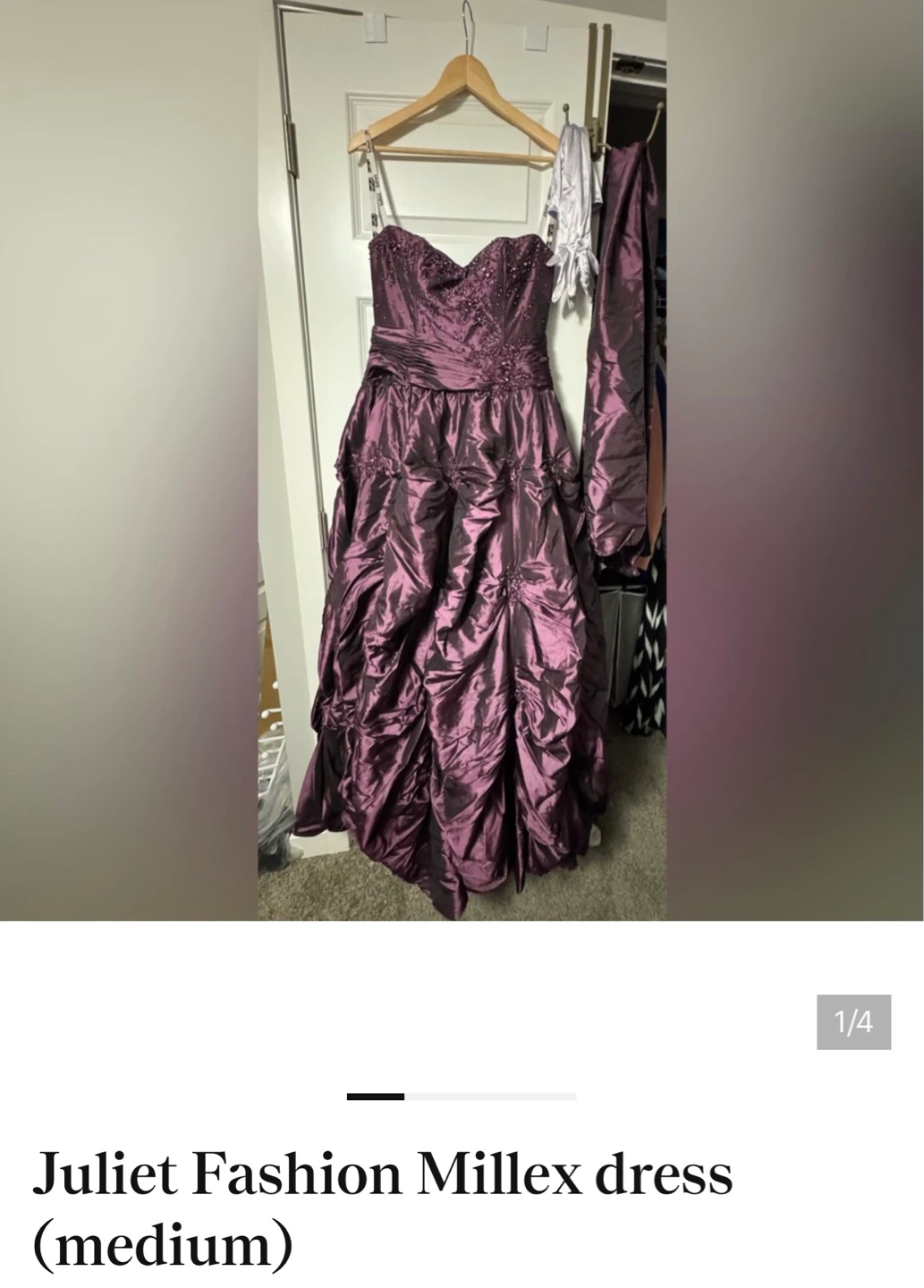 Grad / Prom Juliet Fashion Purple Dress - Medium