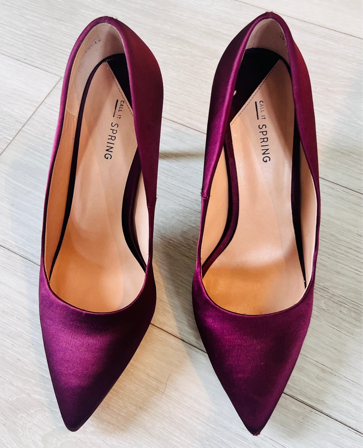 Call It Spring Purple Satin Heels
