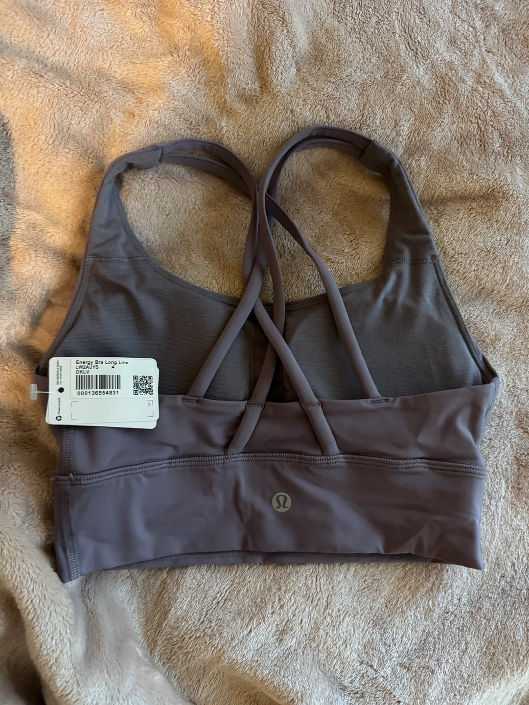 BNWT Lululemon Energy Bra Long Line- Dark Lavender - Size 4 - photo 5