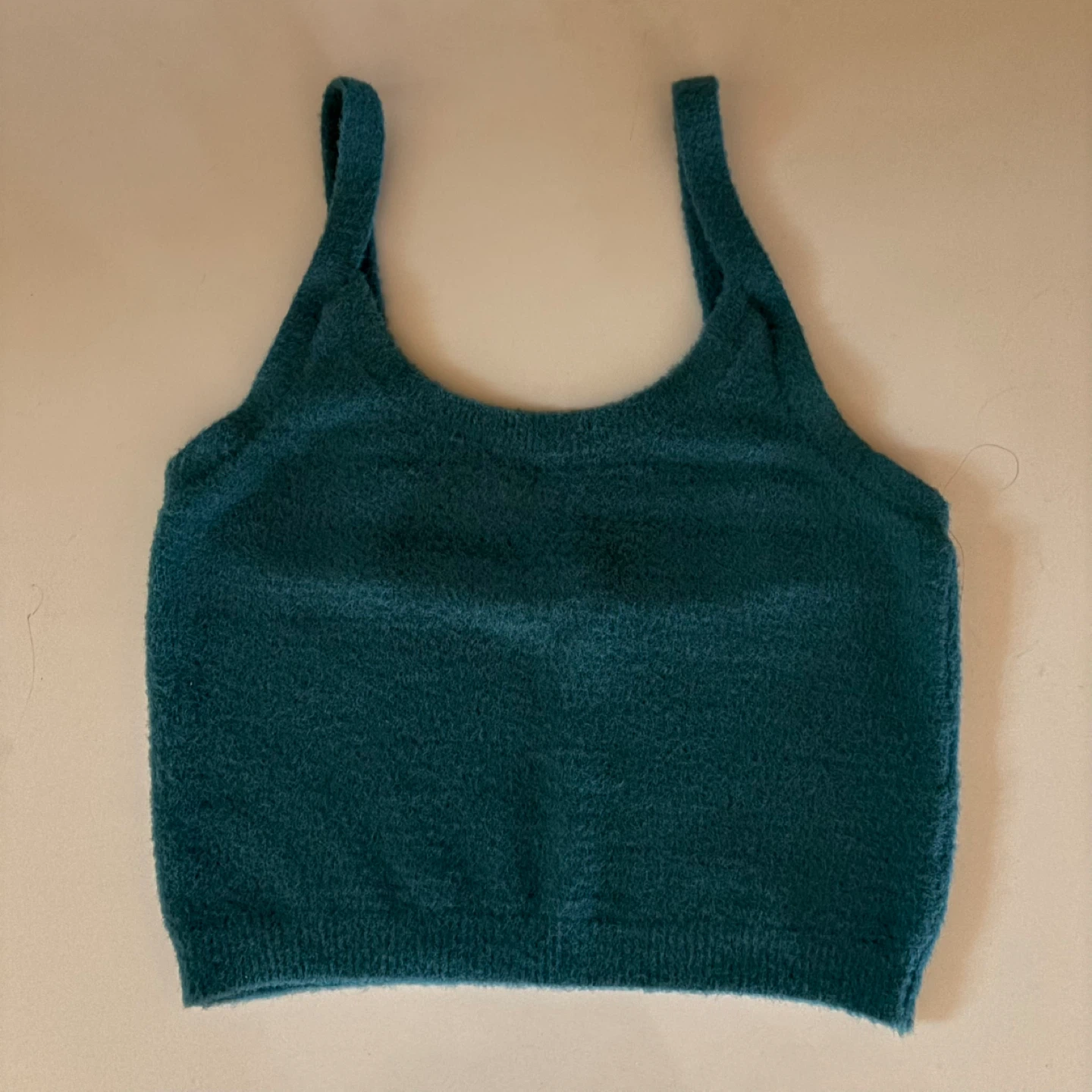 Wilfred Free Teal Fuzzy Cropped Tank Top