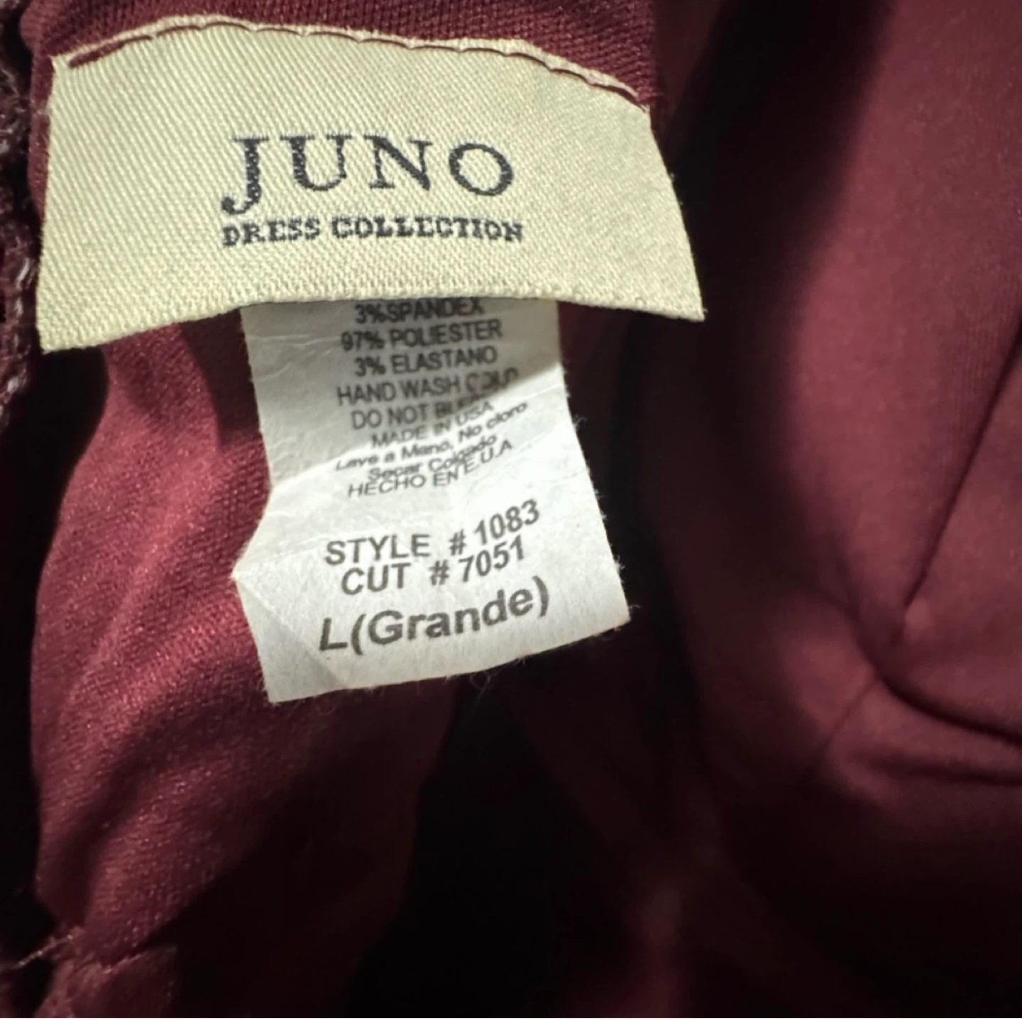 Grad / Prom / Bridesmaid JUNO Dress Burgundy Size Large - photo 3