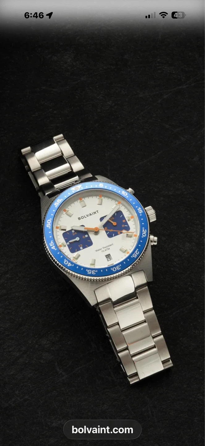Bolvaint Balmat Argent Chronograph Watch in Blue - photo 2