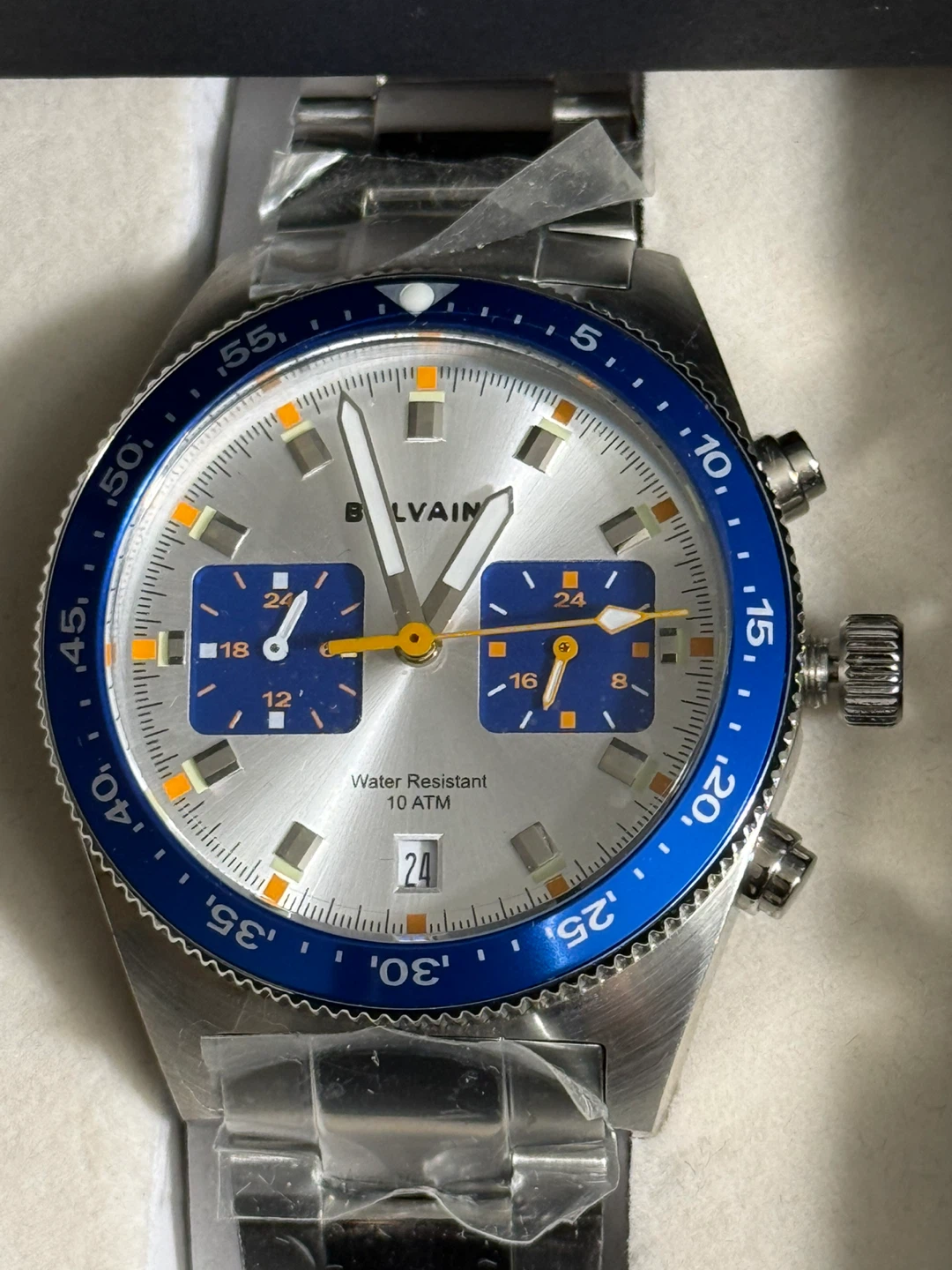 Bolvaint Balmat Argent Chronograph Watch in Blue