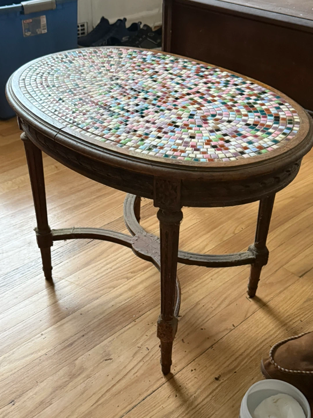 Oval Mosaic Accent Table
