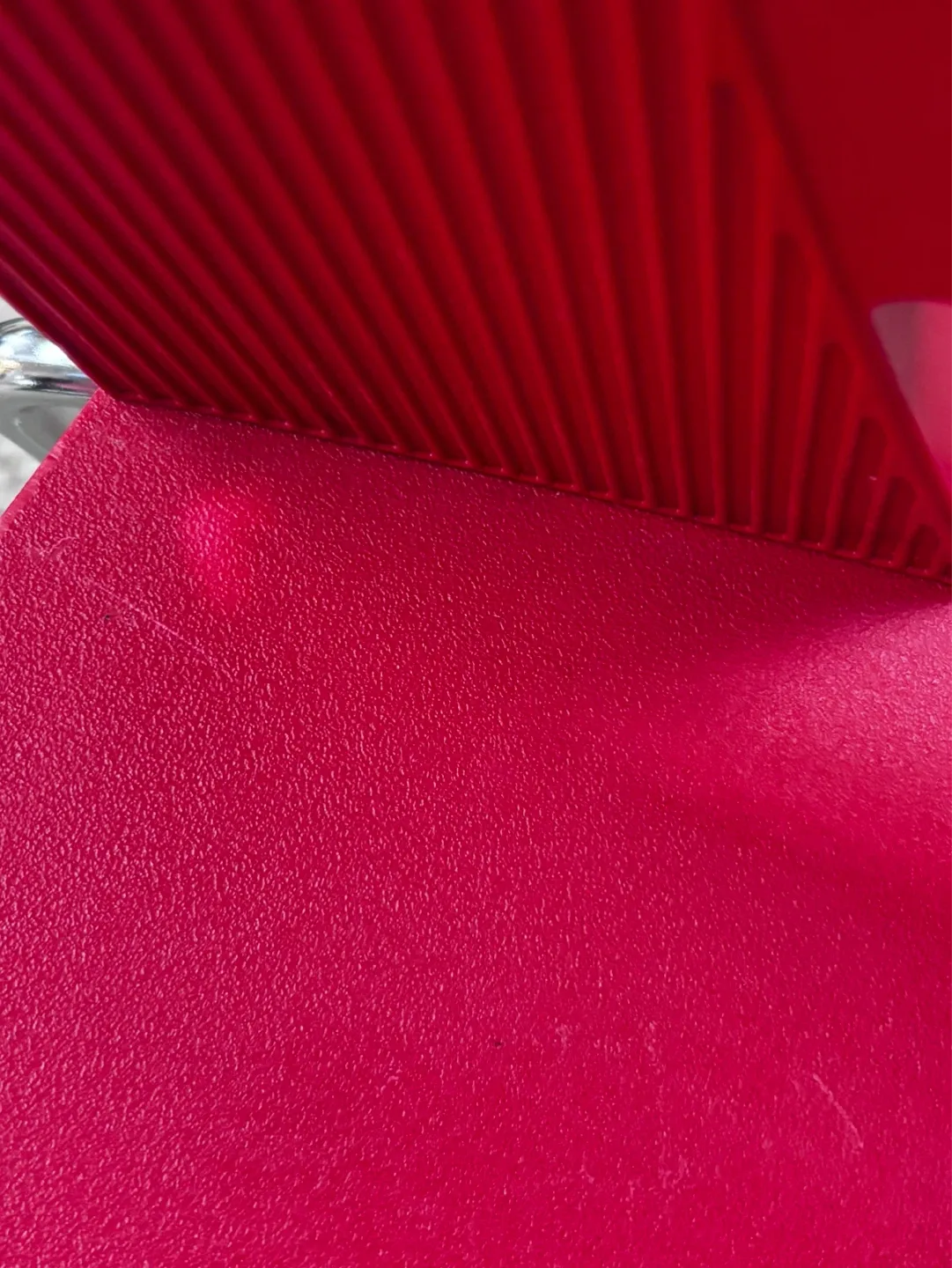 4 Red Modern Side Chairs with Metal Legs - photo 3