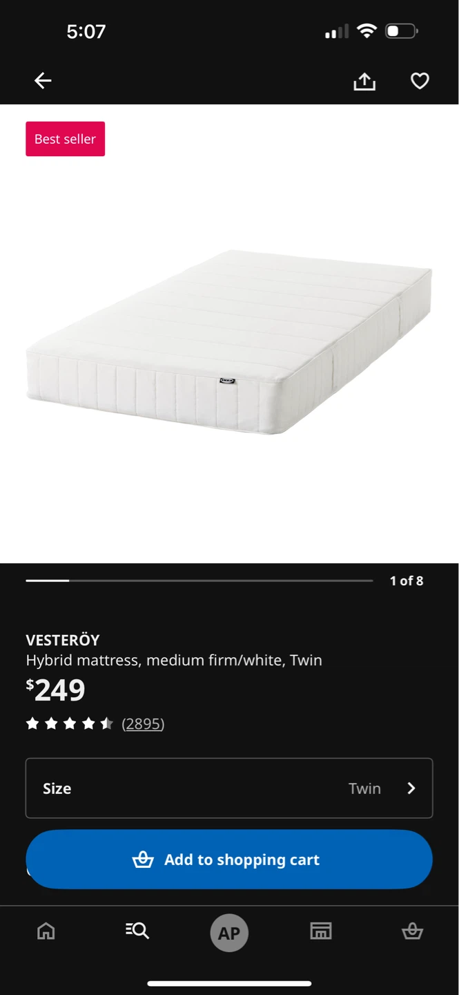 IKEA NEIDEN Twin Bed Frame + Mattress ***Must Go**** - photo 4