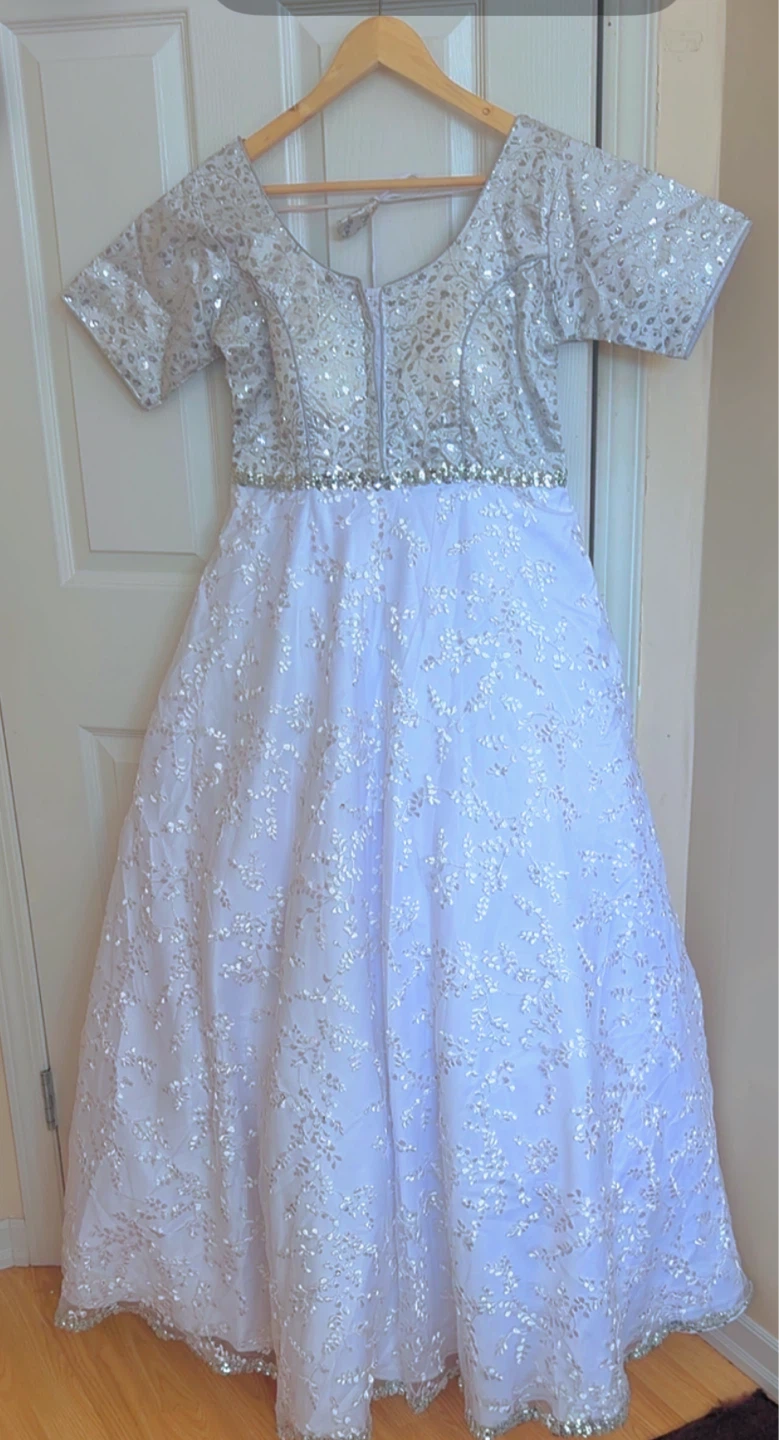 White Sequin Embellished Maxi Dress
