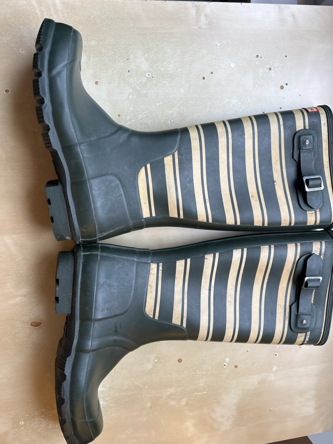 Womens striped hunter rain boots