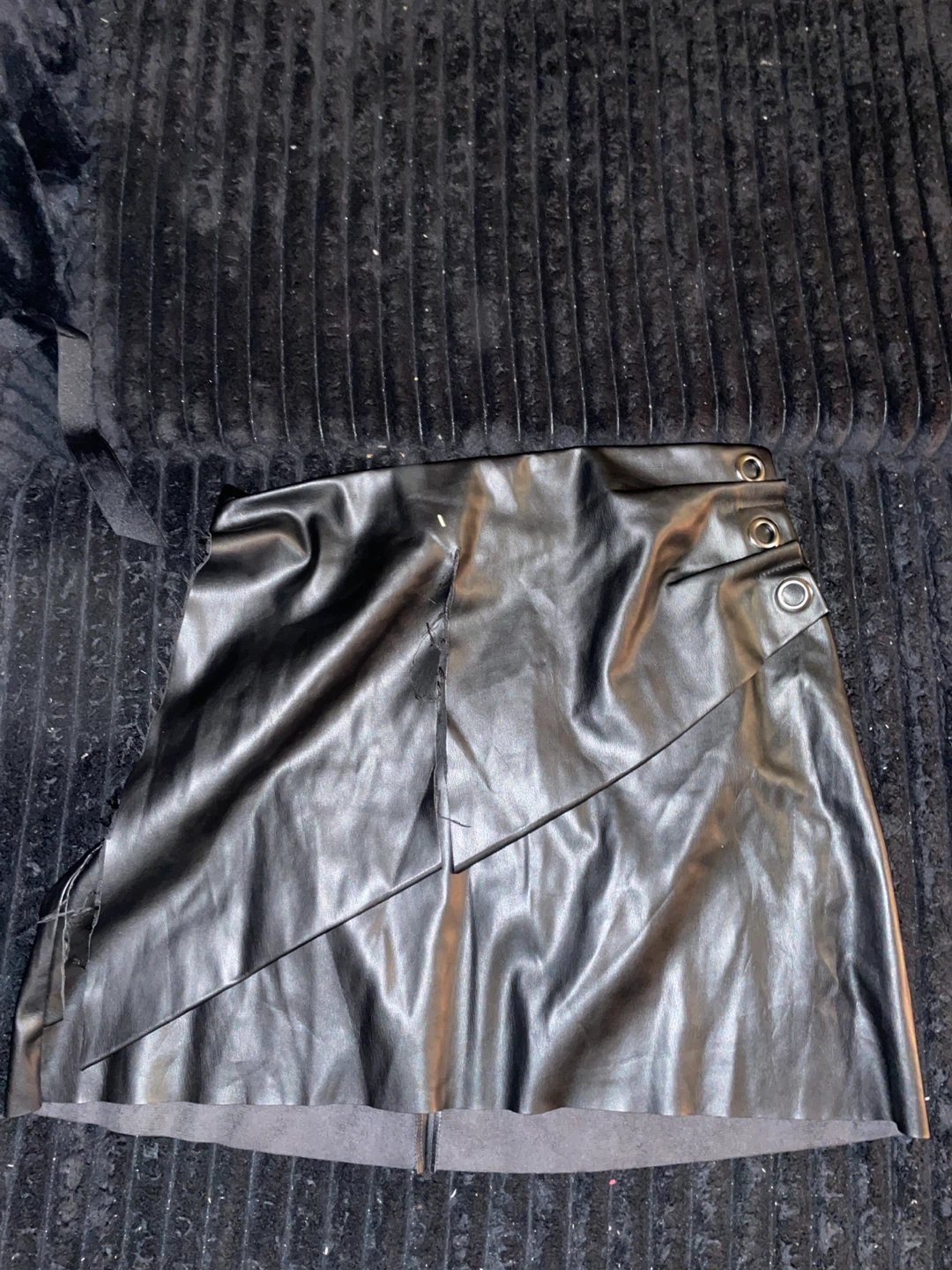 Black Faux Leather Mini Skirt