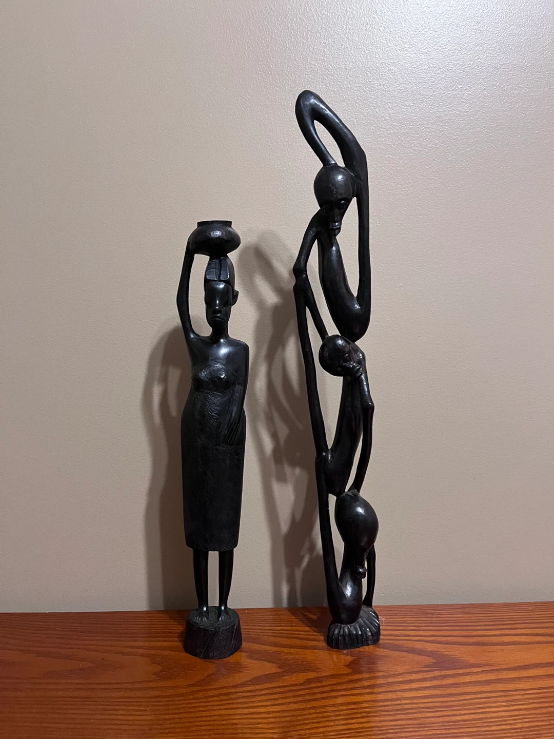 VINTAGE HAND CARVED WOOD STATUES