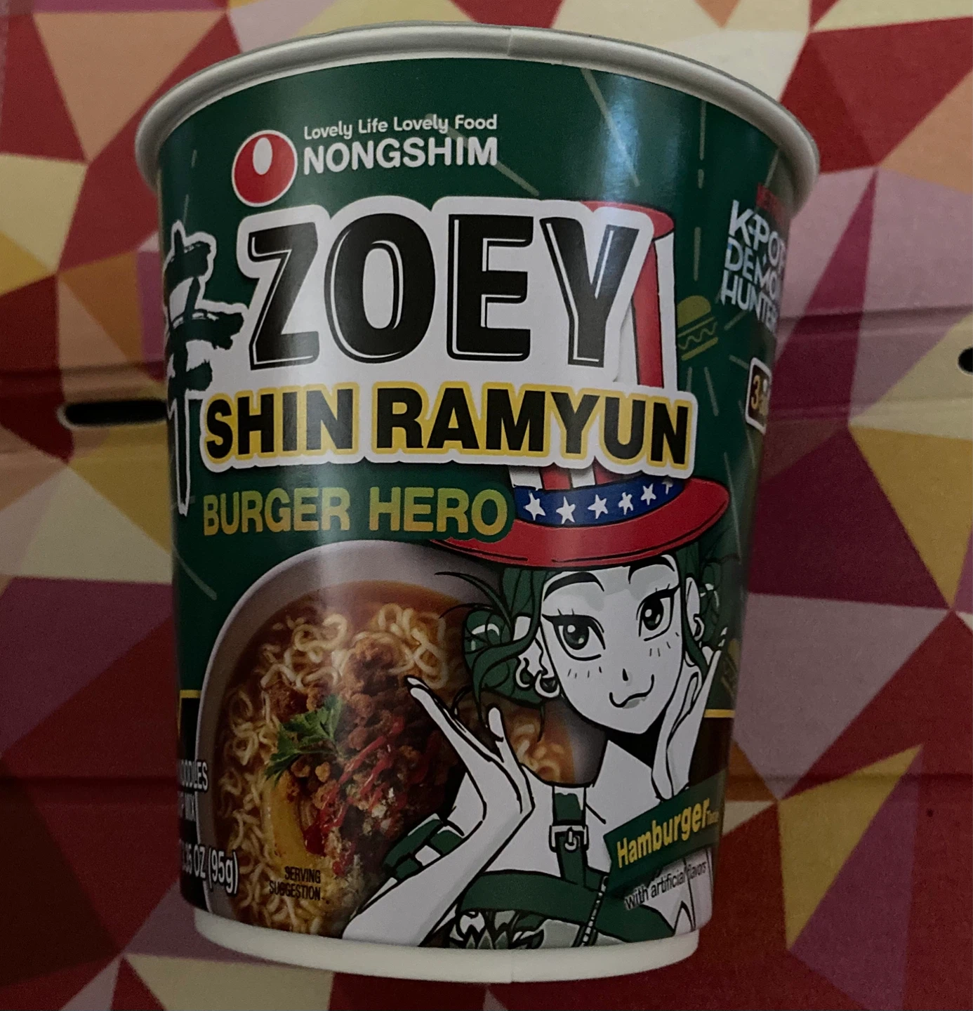 Shin Ramyun Cup Noodles Hamburger Hero Zoey Kpop Demon Hunters