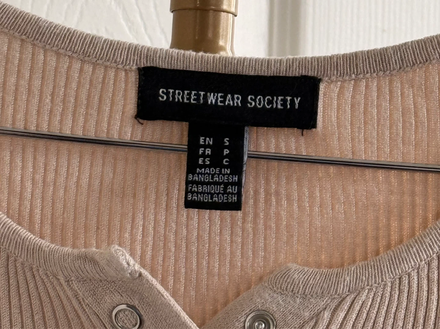 Streetwear Society Ribbed Button-Up Long Sleeve Top - photo 3