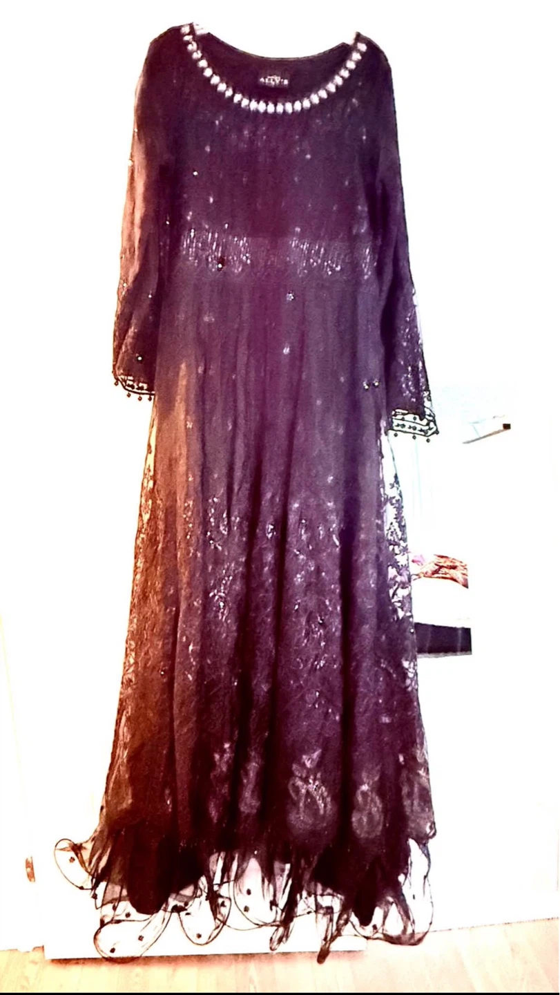 ALLY'S Black Embellished Formal Dress
