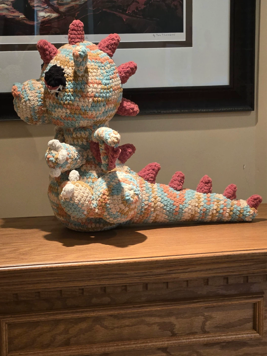 Brand New Handmade Crochet Weighted Dragon Plush Toy - photo 3