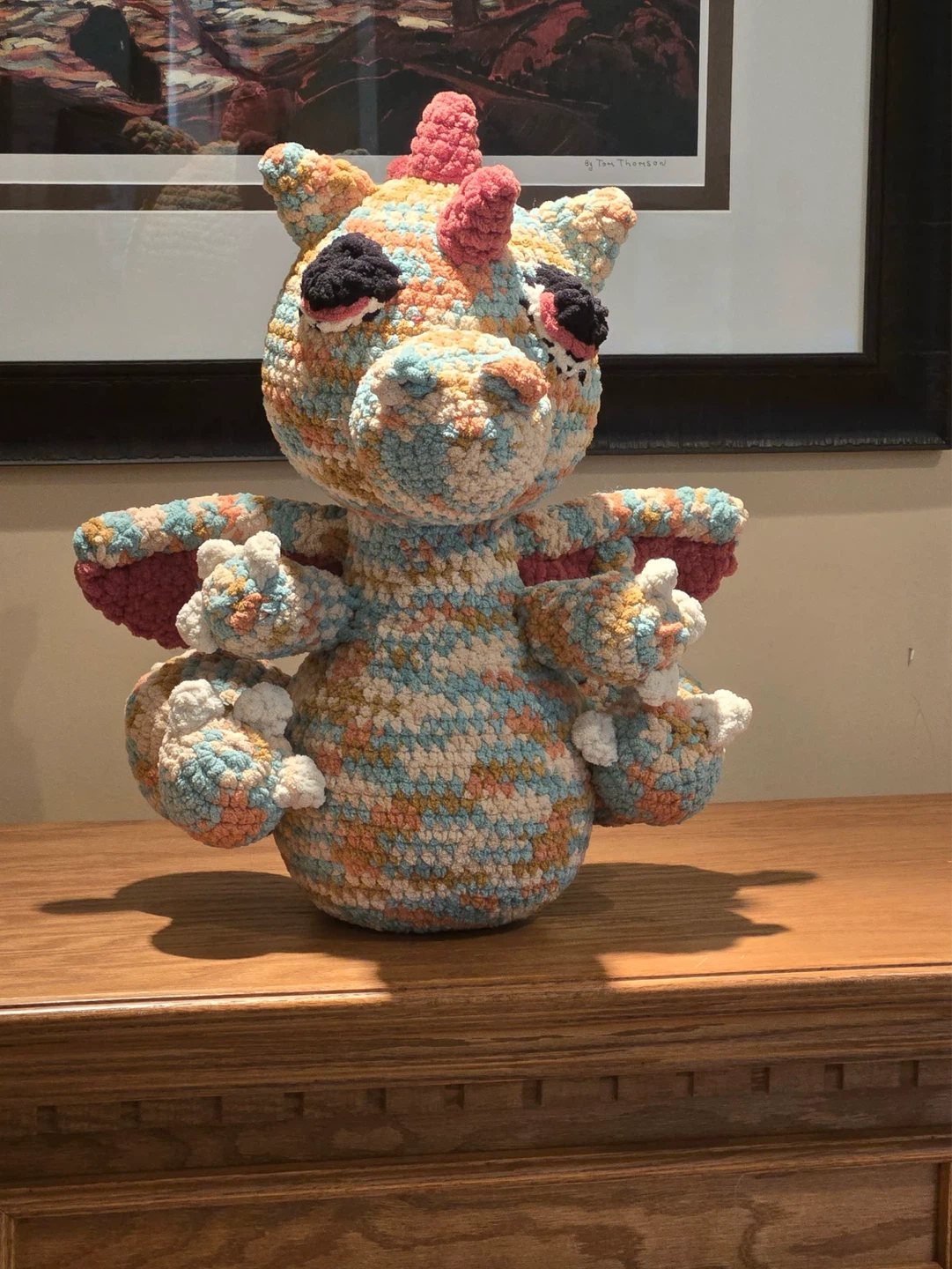 Brand New Handmade Crochet Weighted Dragon Plush Toy - photo 5