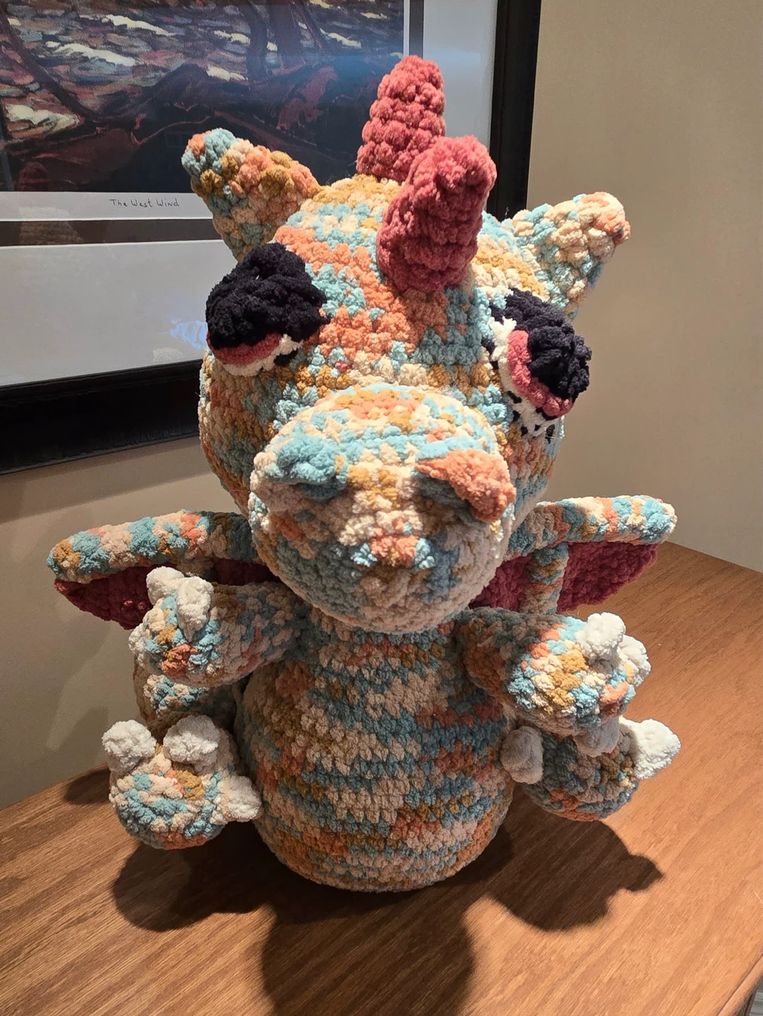 Brand New Handmade Crochet Weighted Dragon Plush Toy