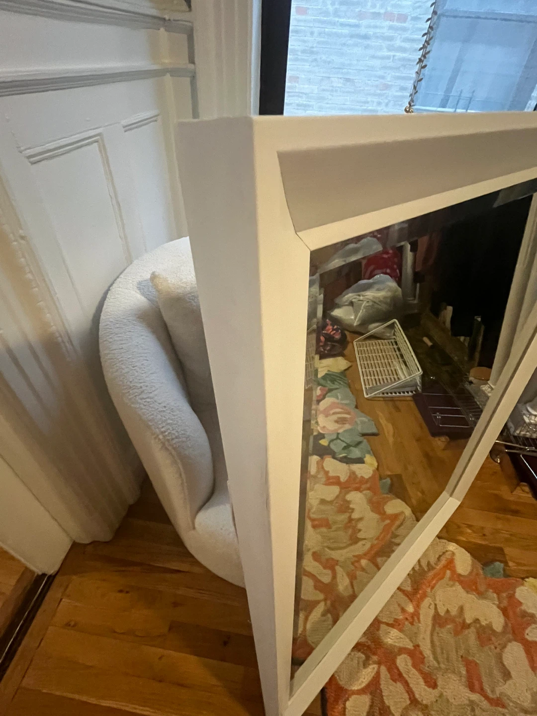 White Framed Wall Mirror - photo 4