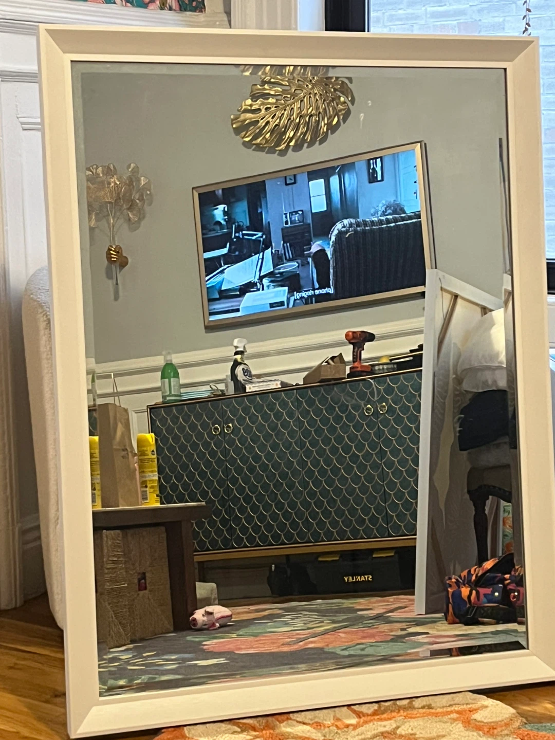 White Framed Wall Mirror - photo 3