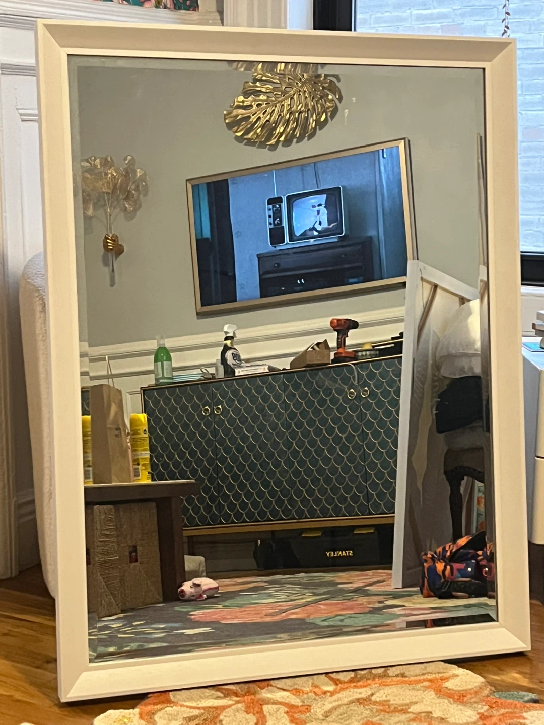 White Framed Wall Mirror - photo 2