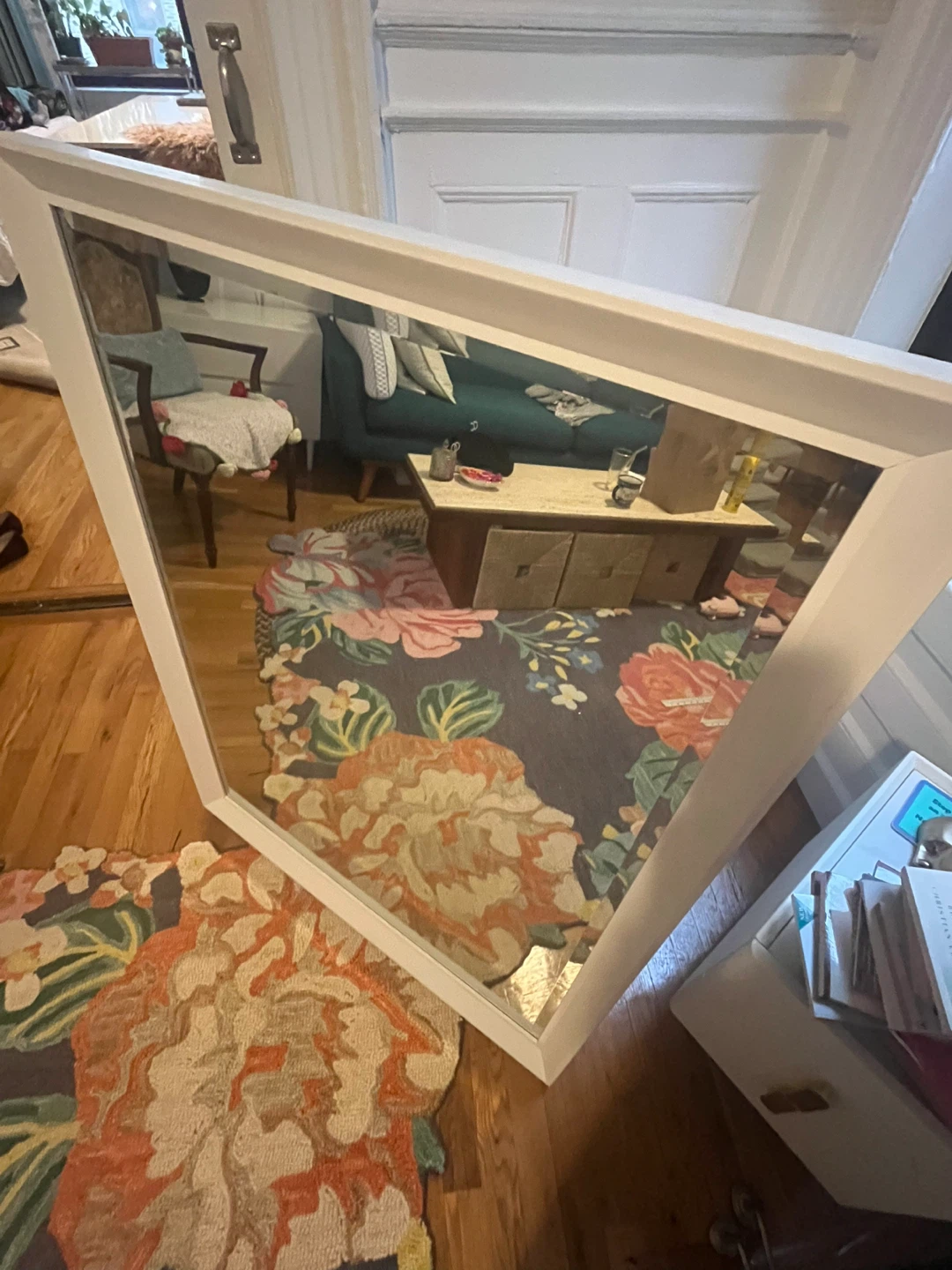 White Framed Wall Mirror