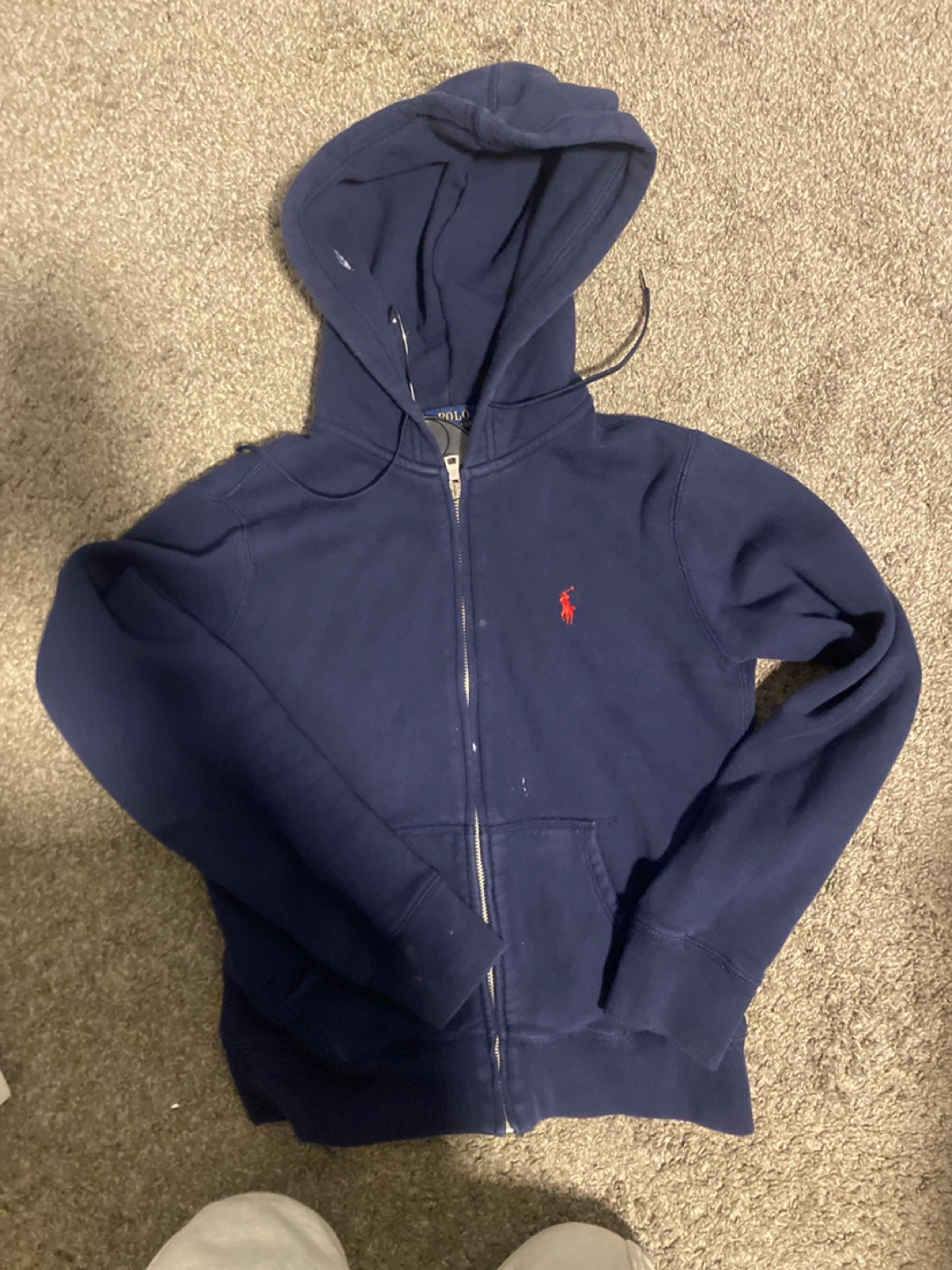 xs Navy Blue Polo Ralph Lauren Zip-Up Hoodie