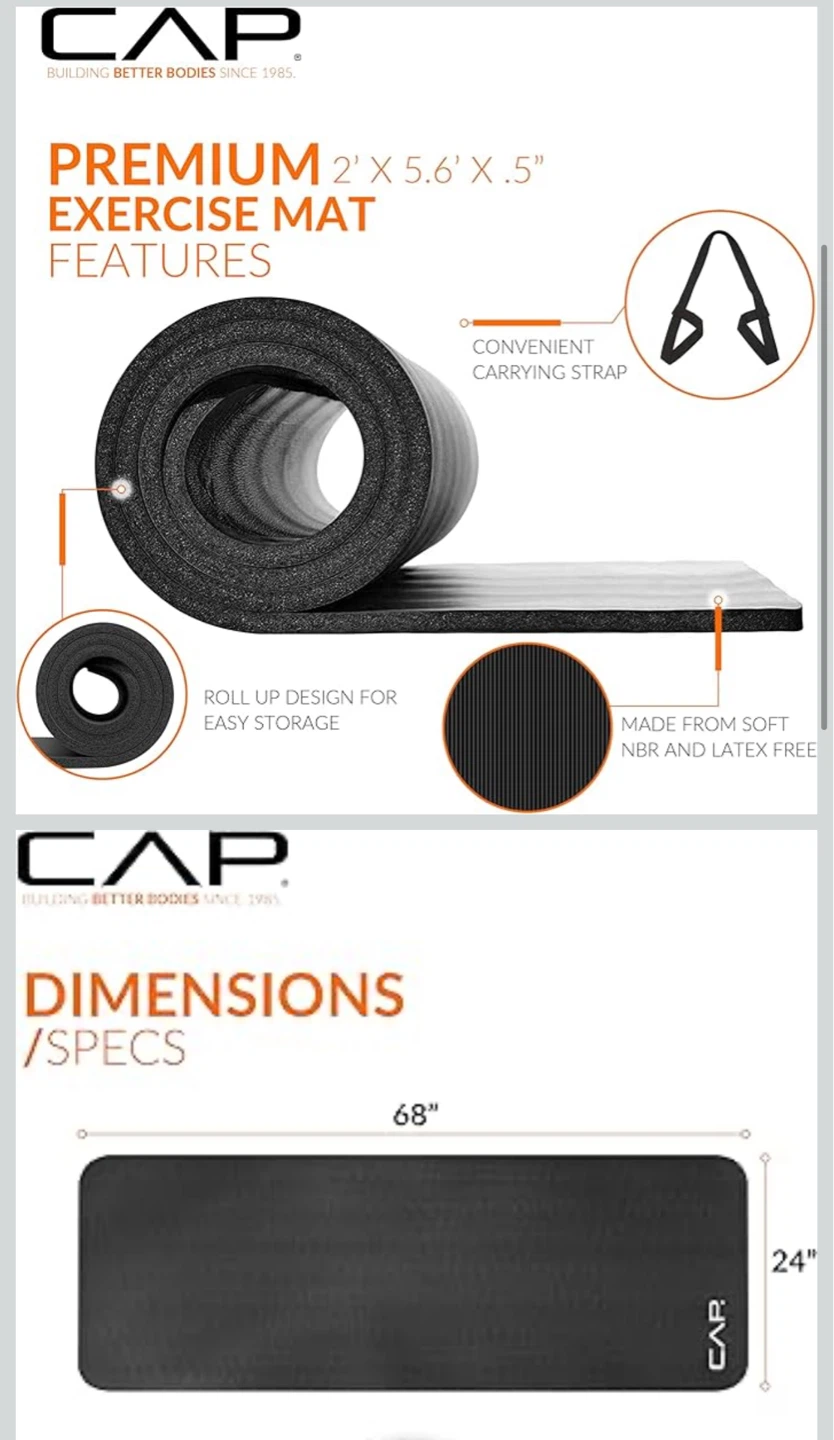 CAP Premium Exercise Mat - Black - photo 2