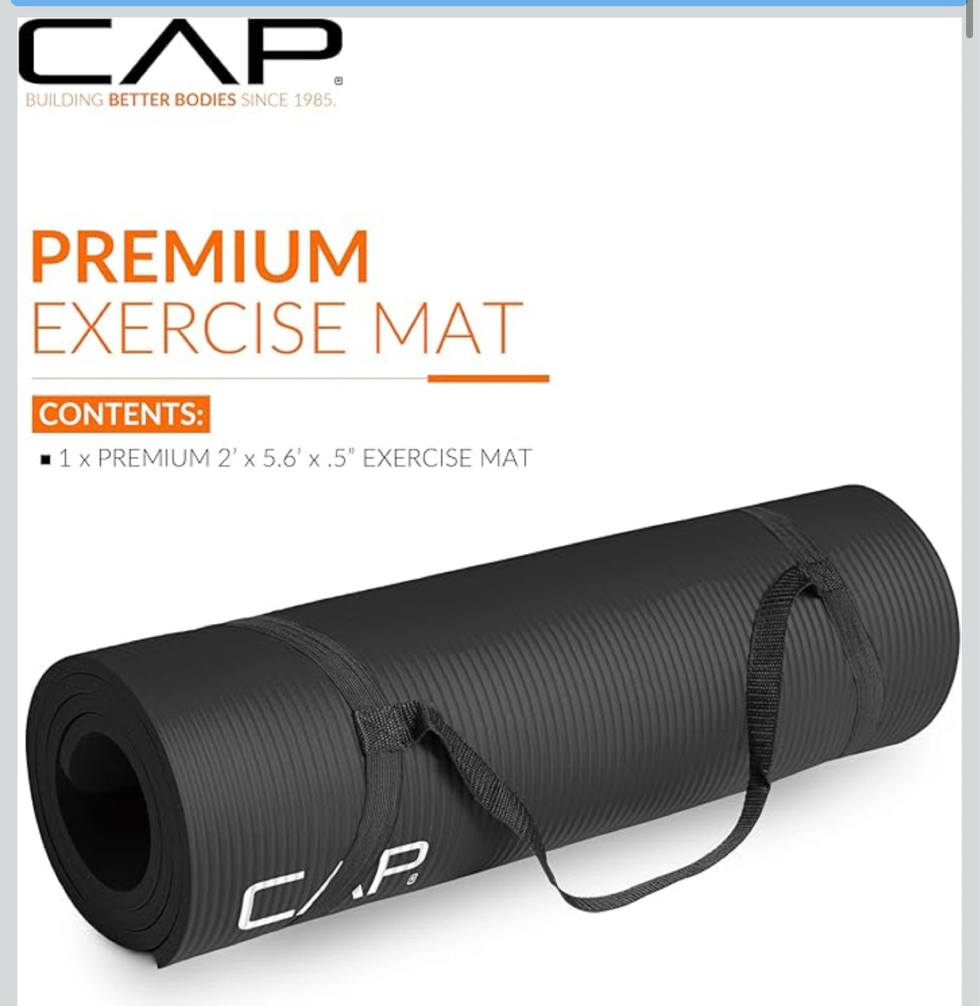 CAP Premium Exercise Mat - Black
